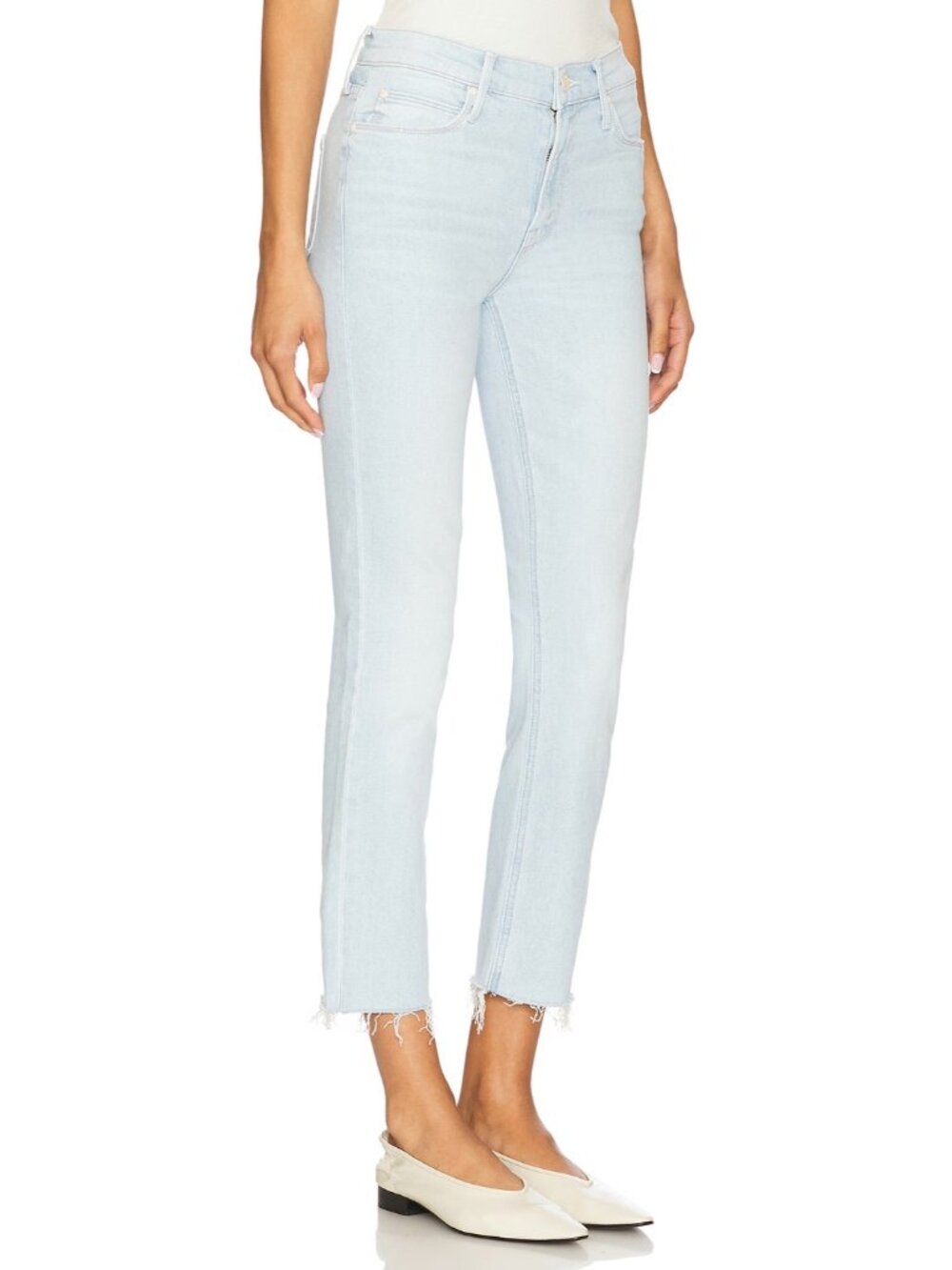 NWT Mother Mid Rise Dazzler Crop Fray in Ahead Of Its Time Stretch Jeans 30